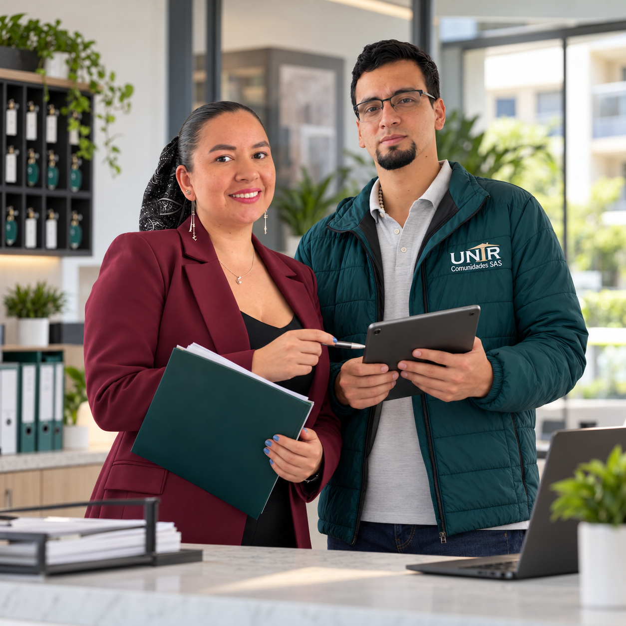 Equipo profesional UNIR en una comunidad residencial