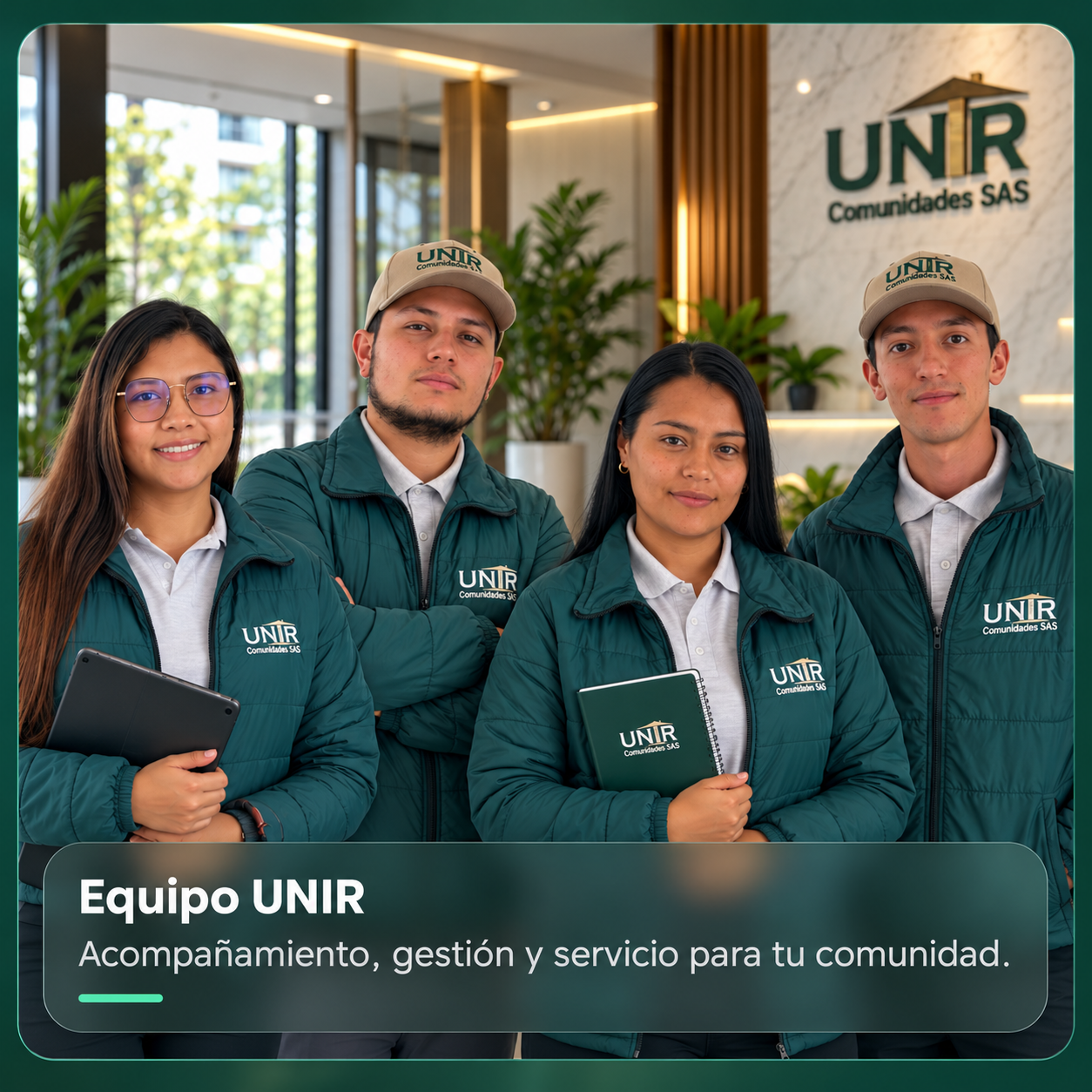 Equipo profesional UNIR en una comunidad residencial